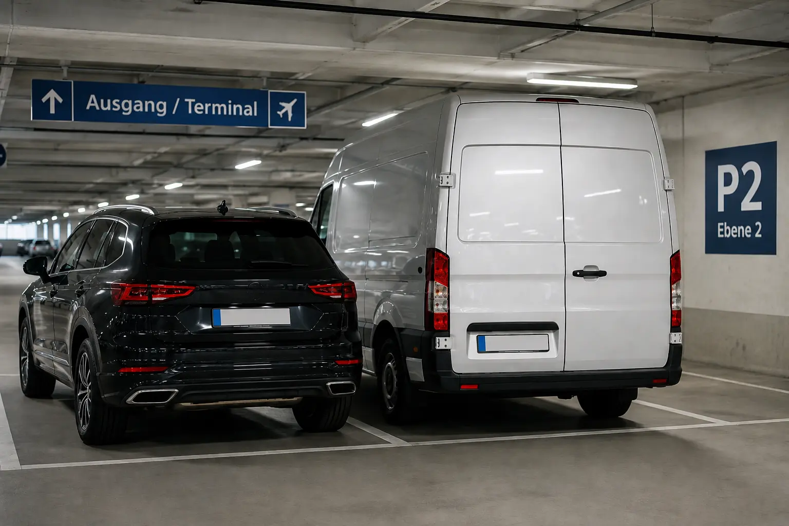 SUV's en bestelwagens parkeren op de luchthaven – Waar u op moet letten